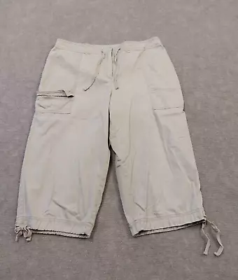 J.Jill Womens Size 16 Beige Drawstring Cropped Capri Pants • $11.88