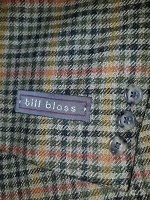 NWT Bill Blass 44L Gun Club Check Green Brown Orange Blazer Jacket Sport Coat • $89.96