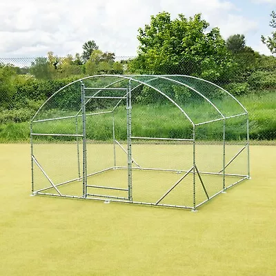 Chicken Run 2.8m X 3m Walk In Pet Cage Hen House Rabbit Hen Cage Pen Metal Door • £219.99