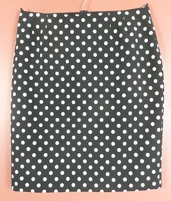 SK18752- KASPER Women 97% Polyester Pencil Skirt Black White Polka Dot Lined 10P • $18.29