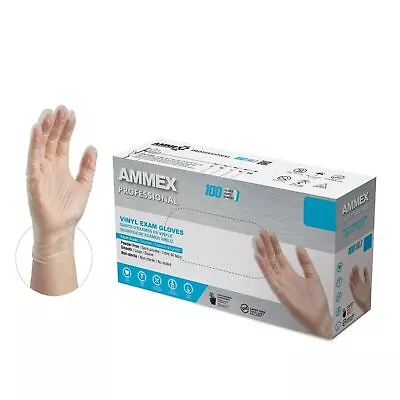 AMMEX Clear Vinyl Disposable Exam Gloves 3 Mil Latex-Free Food-Safe Pack Of 200 • $19.78