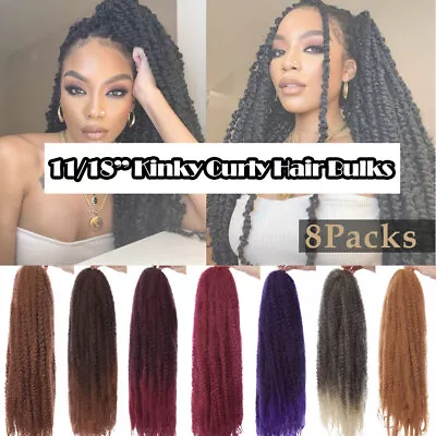 18  Marley Twist Hair Afro Kinky Curly Crochet Braiding Hair For Faux Locs US TH • $10.90