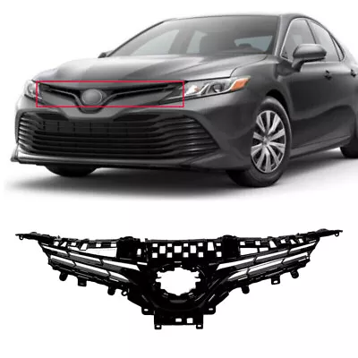 For 2018 2019 2020 Toyota Camry LE XLE Front Bumper Upper Hood Grill Gloss Black • $38.59
