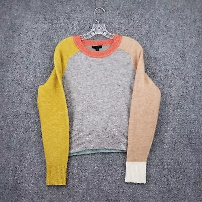 J Crew Sweater Womens  L Large Colorblock Raglan Long Sleeve Wool Blend Pullover • $29.99