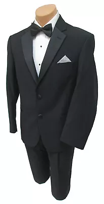 Men's Calvin Klein Black Tuxedo With Matching Pants Free Shipping Size 54L 46W • $79.99