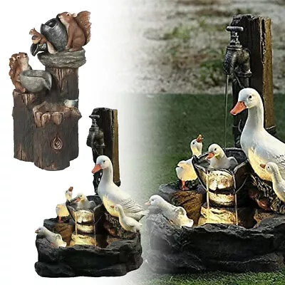 £9.39 • Buy Duck Family Garden Water Feature Fountain Decor Resin DuckStatue Landscap NEW
