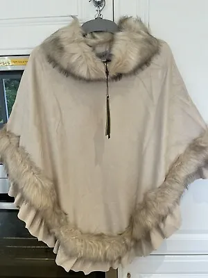 £25 • Buy Ladies Coast Fur Poncho Cape New