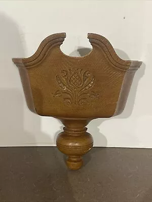 Vintage MCM Wall Pocket Planter HOMCO Plastic Faux Wood Floral Design USA 6060 • $14.44