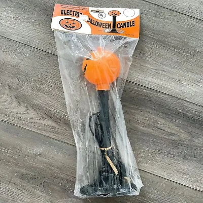 Vintage Pumpkin Blow Mold Light Electric Halloween Candle Decor 12’’ NEW Fangs • $35.99