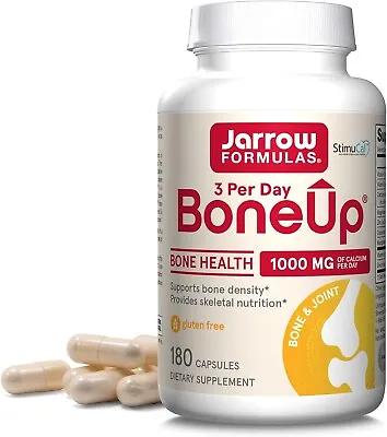 Jarrow Formulas Bone-Up Three Per Day 180 Capsules Bone Health Calcium Vitamin D • £29.99