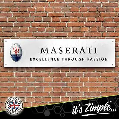 Maserati Cars Excellence Through Passion Banner Garage Workshop Sign PVC • $13.99
