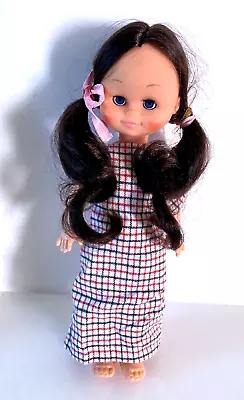 Vintage Doll Small Collectable Sleepy Blue Eyes Brunette Hair Made In Hong Kong • $25