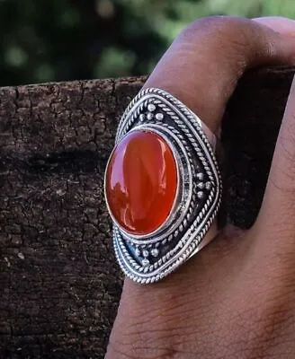 Red Coral Gemstone 925 Sterling Silver Ring Mother's Day Jewelry All Size SE-737 • $15.99