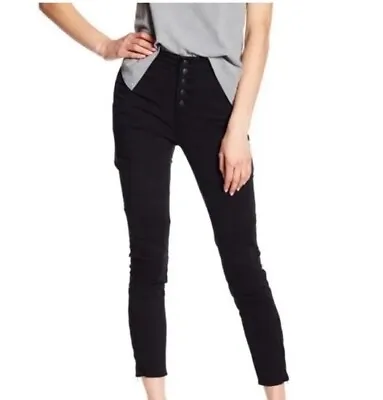 J Brand Jeans Womens 24 Black Skinny Leg Cargo Moto Mid Rise Houlihan NWT • £14.46