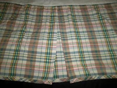 Ralph Lauren Boathouse Madras King Bed Skirt Dust Ruffle Plaid Brown Green   • £125.34