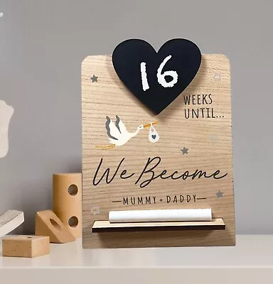Baby Countdown Chalk Plaque Sign Baby Arrival Gift Mummy & Daddy Grandparents • £8.95