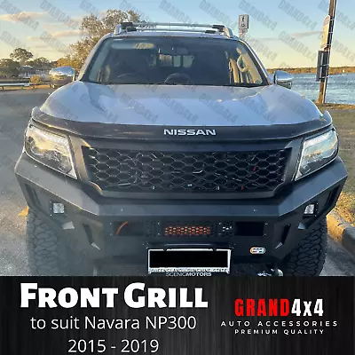 Black Mesh Grill For Nissan Navara NP300 2015 - 2020 Ute Aftermarket Grille  • $189