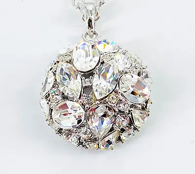 Marilyn Monroe Collection Pendant Necklace CZ Cubic Zirconia Dome Silver Tone • $155.25