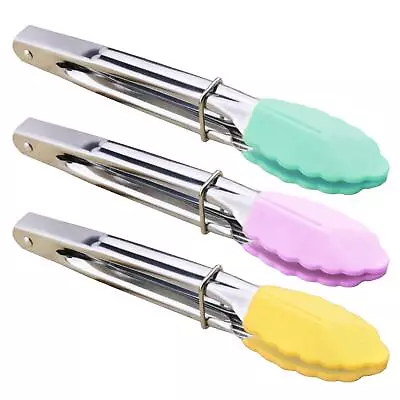 HINMAY Mini Tongs With Silicone Tips 7-Inch Small Serving Tongs Set Of 3 (Pi... • $15.74