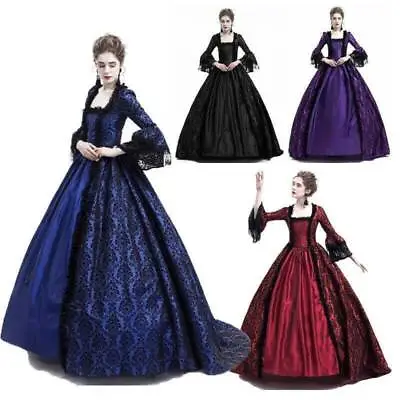 Womens Medieval Renaissance Gothic Costume Halloween Witch Cosplay Fancy Dress • £21.66