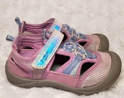 $9.71 • Buy OshKosh B'Gosh Toddler Girl's Electra Bump Toe Sandals-Pink/Purple (Size 7)