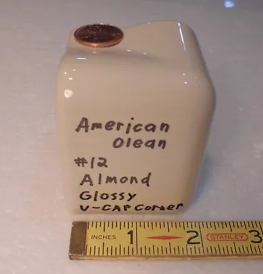 $9.44 • Buy 1 Pc. Gloss Almond: #12: V Cap Corner Ceramic Trim Tile; Counter Edging, A.O.