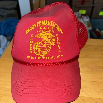 Vintage Marine Corps Hat Red Weirton Wv  • $8