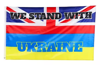 Ukraine Union Jack Flag 5x3ft Ukrainian UK National Polyester Support Country • £6.99