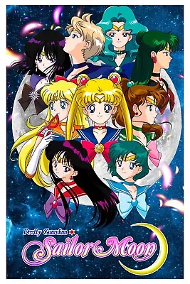 Sailor Moon Poster Faces Of All Guardians 12inx18in Free Shipping • $9.95