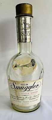 OLD SMUGGLER Scotch Whiskey VINTAGE Empty Large Glass Liquor Bottle 46cm • $89.94