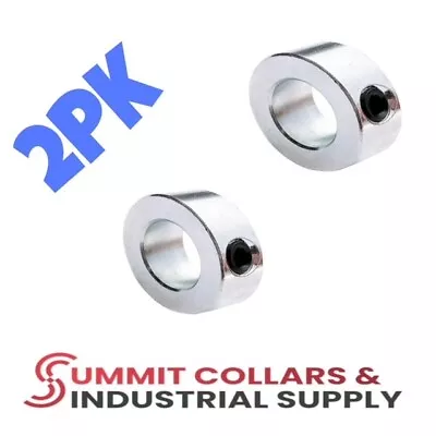 1/4” Bore Shaft Solid Steel Zinc Plated Set Screw Collar (Qty 2) • $6