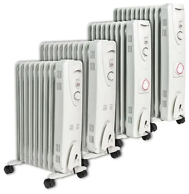 £69.99 • Buy Oil Filled Radiator Electric Space Heater Portable With Timer Eco Thermostat