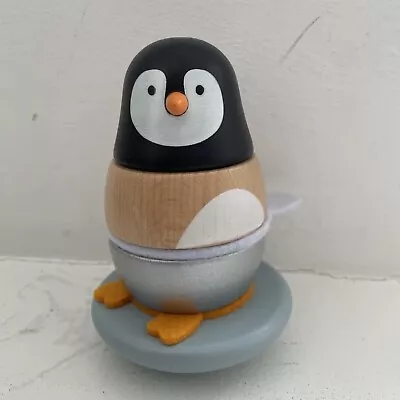 Janod -  Zigolos Wooden Penguin Stacker And Rocker - 12 Months + • £9.99