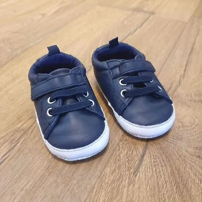 Boys Baby Padder Shoes - Size 6-12 Months - Blue - Very Good Condition • £2.70