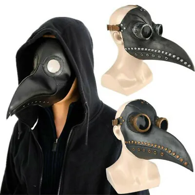 Cosplay Steampunk Plague Doctor Mask Bird Beak Halloween Masks + Cosplay Clothes • $15.89