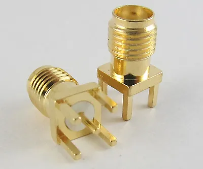 10 Pcs Gold SMA Female Jack To PCB Board Mount Coaxial Solder RF Connector SS • $5.99