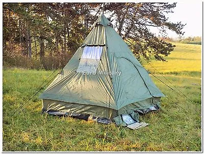 Military&Outdoor Four Man Pyramid Tipi Tent Camping Hunting Waterproof Shelter • $149.99