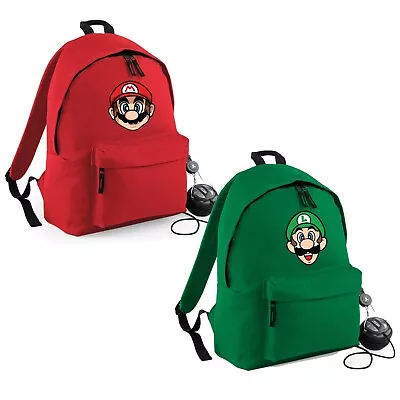 Super Mario & Luigi Backpack Video Game Lovers Players Kids School Bag Cartoon • £15.99