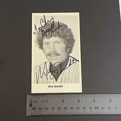 Mike Schmidt Autographed 3x5 Photo - Philadelphia Phillies HOF -  Ex Condition • $2.99