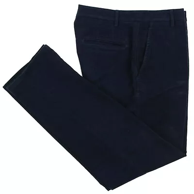 Jomers Navy Brushed Cotton Moleskin Flat Front Slim  Trousers Pants 30 Fit 32x30 • $34.99