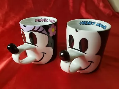 Tokyo Disney Resort  Mickey & Minnie Mouse Cup Coffee Mug With Nose Handle Japan • $24.99