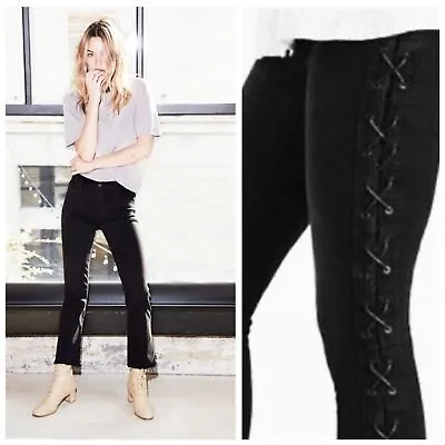 J. Brand Selena Mid Rise Crop Coated Lace Up Jeans Size 29 • $32