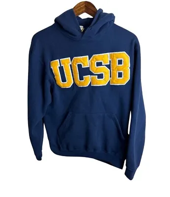 Vintage UCSB UC Santa Barbara Embroidered Hoodie Sweatshirt Size Medium Made USA • $39.99