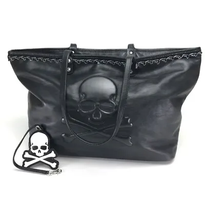 MASTERMIND JAPAN Skull Shoulder Bag Tote Bag Black Leather • $1190