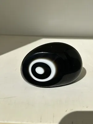 Vistosi Italian Mid-Century Modern Murano Glass Bullseye Paperweight BLACK • $385