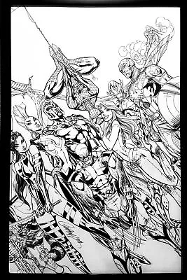Marvelous Reloaded J. Scott Campbell 11x17 FRAMED Original Art Poster Marvel Com • $49.95
