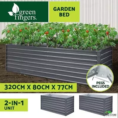 Greenfingers Garden Bed Galvanised Steel Raised Planter 320 X 80 X 77cm • $120.60