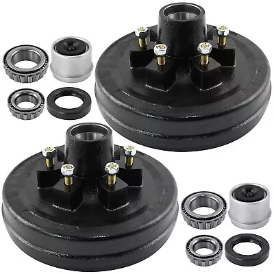 Trailer Wheel Hub Drum Assembly 6 On 5.5  Bolt Pattern 5 Lug Idler Hub Kit • $157.17