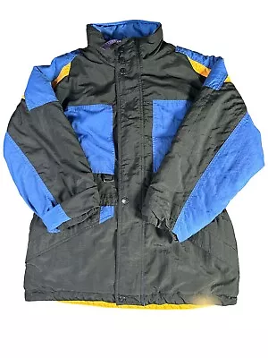 Pacific Trail Jacket Men’s Large Black/Blue/Orange Ski Coat Puffer Windbreaker • $15