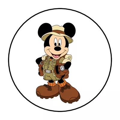 30 Safari Mickey Mouse Stickers Envelope Seals Labels 1.5  Round Custom • $2.64